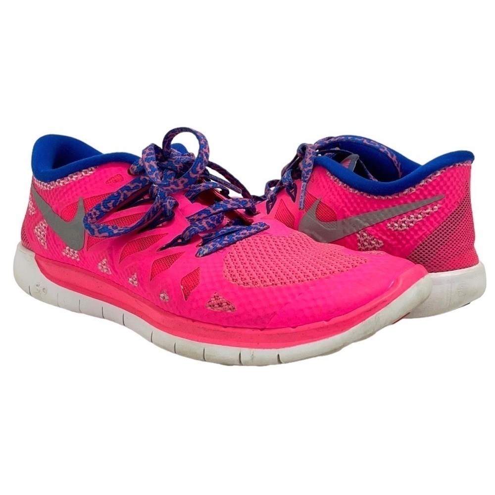 Nike Free 5.0 pink running shoes sneakers 5.5 youth